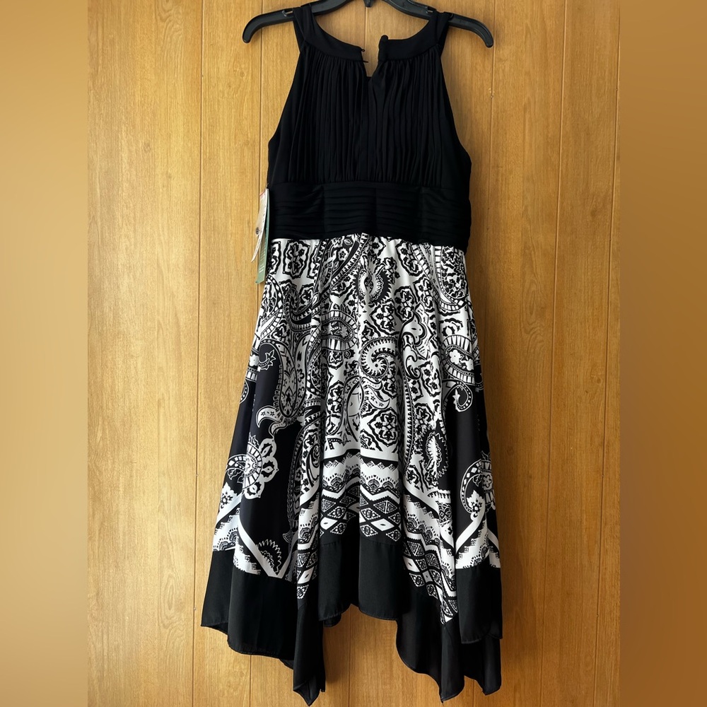 Scarlett Black and White Halter A-Line Cocktail Dress